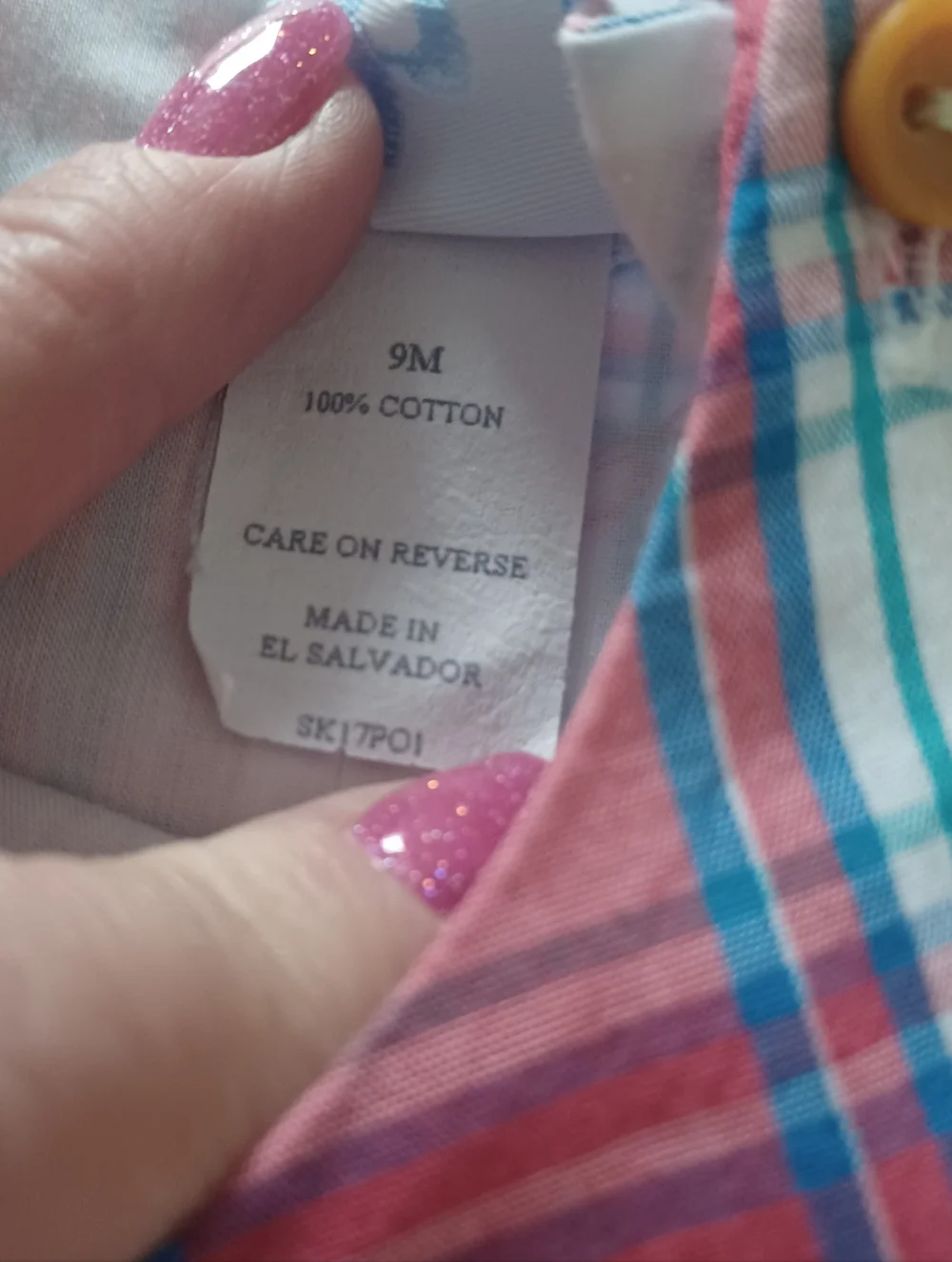 Bella Bliss Plaid Romper Shortall Boys Sz 9M